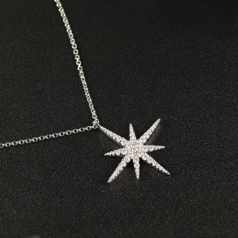[TW] [#Link 54] Shooting Star Heart Shape S925 Sterling Silver Mossanite Necklace