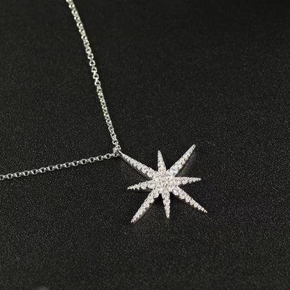 [TW] [#Link 54] Shooting Star Heart Shape S925 Sterling Silver Mossanite Necklace