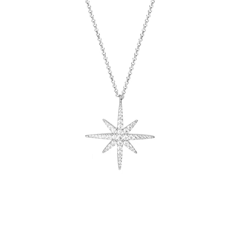 [TW] [#Link 54] Shooting Star Heart Shape S925 Sterling Silver Mossanite Necklace