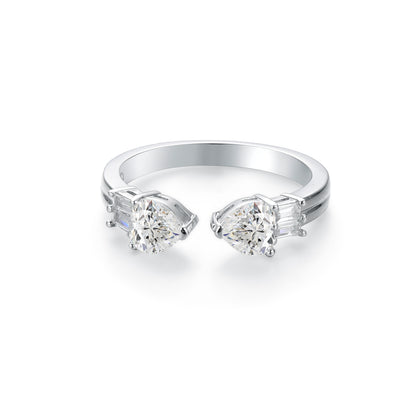 [TW] [#Link 21] 2*0.5 Carats Heart Ring Combo S925 Sterling Silver Moissanite Ring